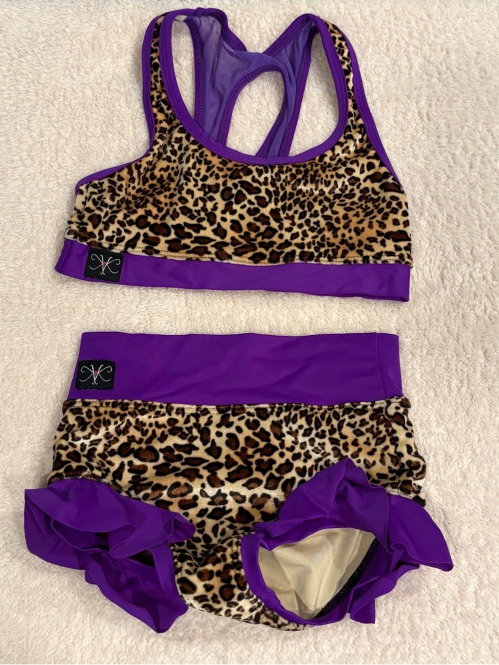 Purple Leopard Kids Matching Set - Brand Kandi Kouture dance outfit CM